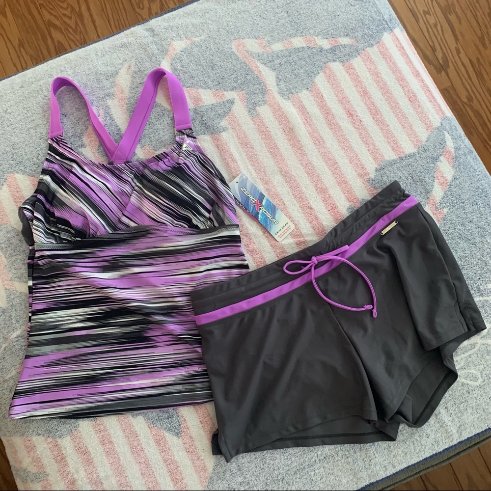 NWT ZeroXposur Short/Tankini Swim Set Size 10 - Picture 5 of 14
